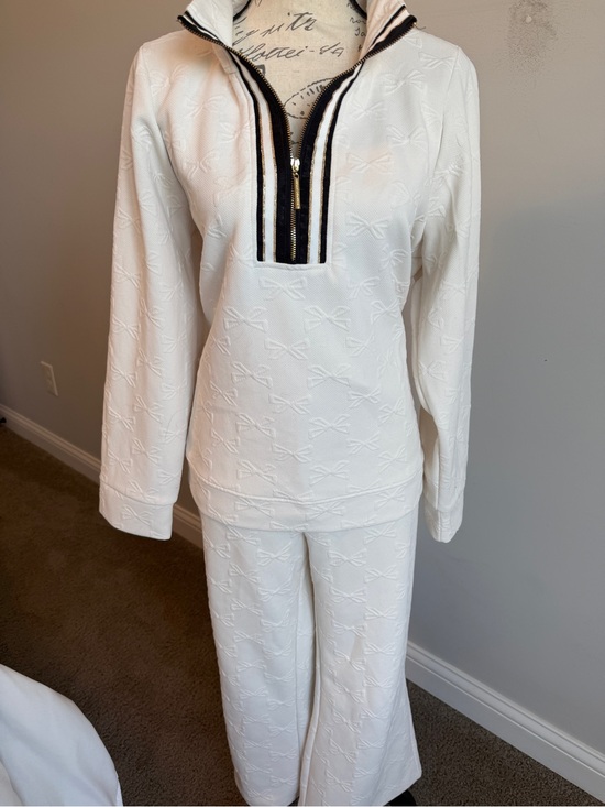 Mary Square Pants - Mary Square Cream Bow Knit Pullover & Pant Set